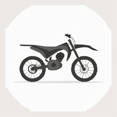 Obraz premium Stylized Illustration of a Dark Gray Motocross Bike.