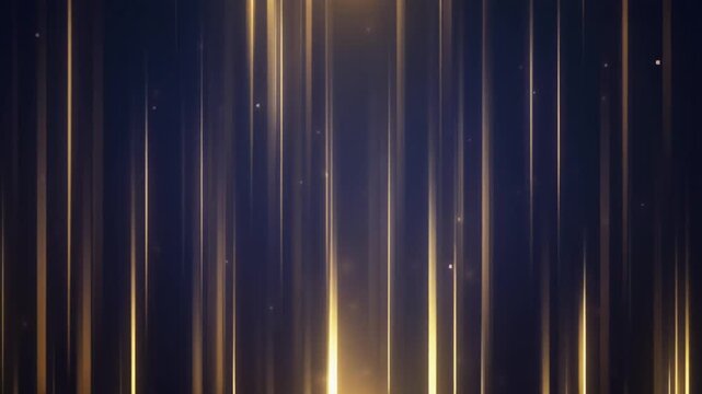 Minimalist golden abstract motion graphics featuring vertical light beams and elegant glowing stripes for professional events.