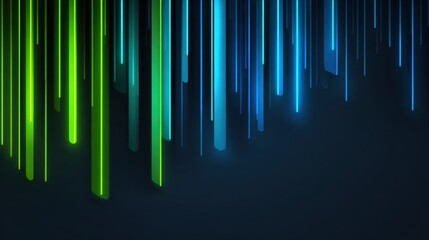 Dynamic Abstract Background with Green and Blue Vertical Lines for Modern Design Projects