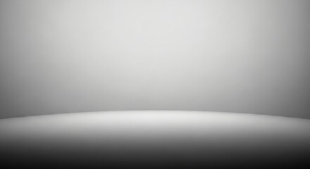 Empty Studio Background Seamless White and Gray Gradient Product Display Stage Spotlight Effect