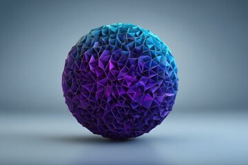 Abstract geometric sphere with gradient colors and textured surface