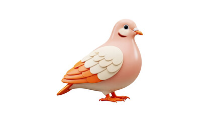Obraz premium 3D Cute 3D cartoon dove bird illustration isolated on transparent background
