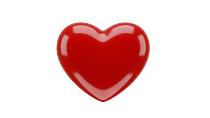 Fototapeta premium Shiny red heart symbol on white background, love and care concept