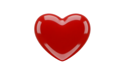 Shiny red heart symbol on white background, love and care concept