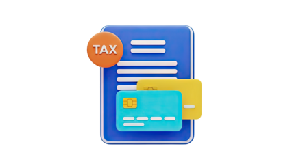 3D Tax Payment Concept on transparent background