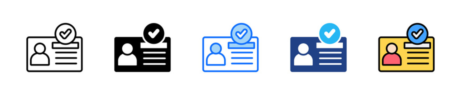 Identity Check Icon Set Multiple Style Collection