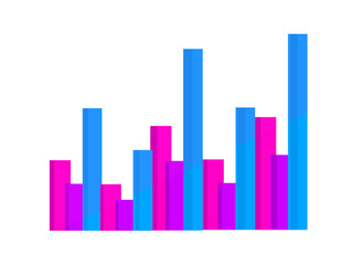 Colorful bar chart vector showing data comparison and growth trends, suitable for business reports and analytics visuals