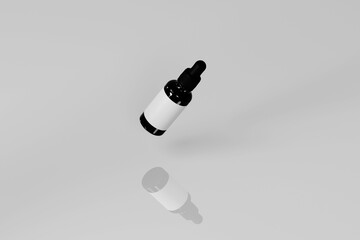 Black Dropper Bottle Mockup for Skincare Serum Branding