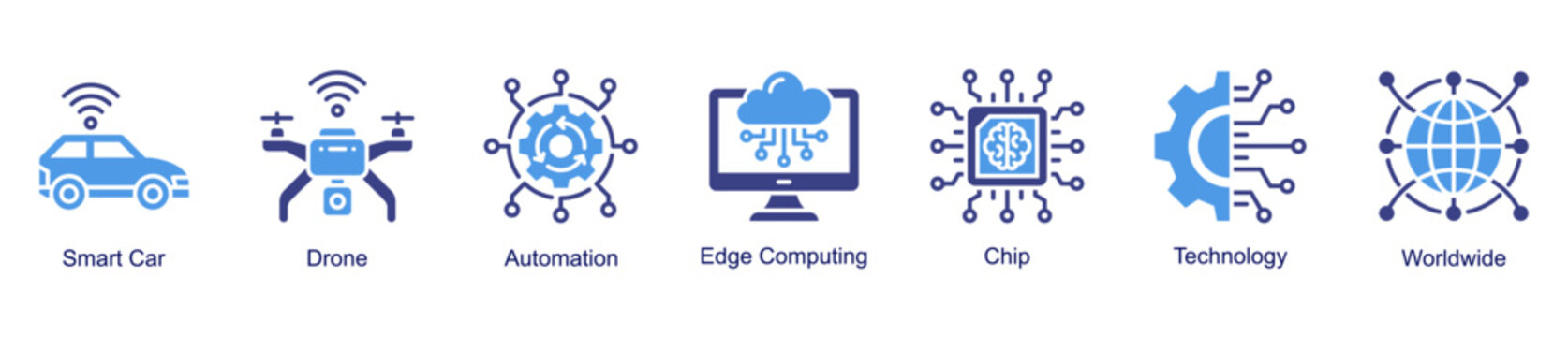 Smart Mobility banner icon illustration representing intelligent transportation, automation, edge computing, and connected global technology