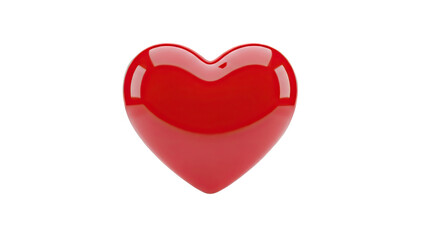 Fototapeta premium 3D Glossy Red Heart Icon on transparent background