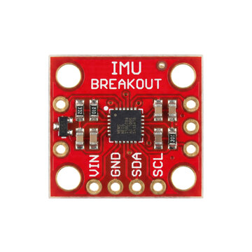 Red IMU sensor breakout board. Electronic gyroscope component