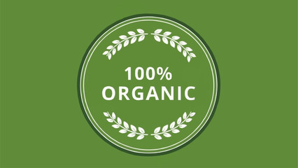 100 Percent Organic Seal with Laurel Wreath.