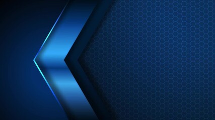 Blue luxury abstract hexagon background with diagonal stripes, modern geometric animation ideal for corporate promos, tech presentations, and premium digital visuals.