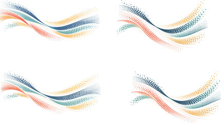 abstract wave, dotted wave, halftone design, colorful lines, flowing curves, modern background, dynamic