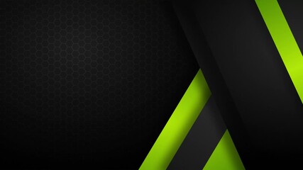 Green luxury abstract hexagon background with diagonal stripes, modern geometric animation ideal for corporate promos, tech presentations, and premium digital visuals.
