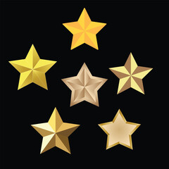 Luxury Golden Star Icon Set