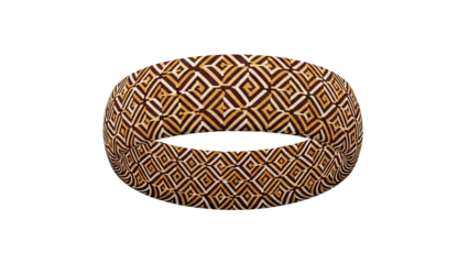 3D Textile bracelet with diamond pattern on transparent background