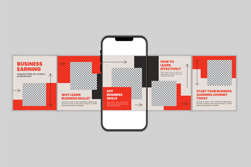 Professional business learning carousel Post Design template