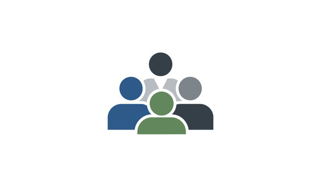 Stylized Group of People Icon Representing Community and Teamwork.