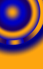Abstract 3D circular wave pattern with blue and metallic gold texture