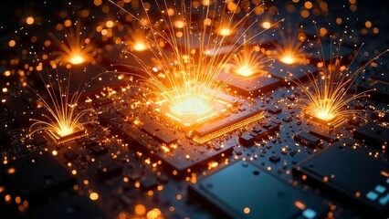 Close up image of core starlight diffusion in orange chip