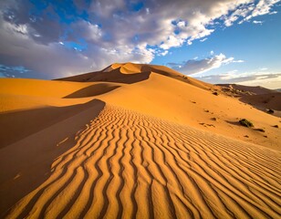 Sunny Desert Landscape Textured Dunes
