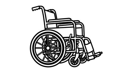 Fototapeta premium Black and White Wheelchair Illustration.