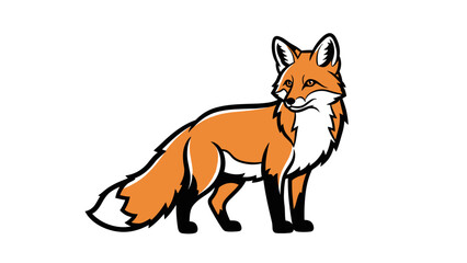 Illustration of a standing red fox.