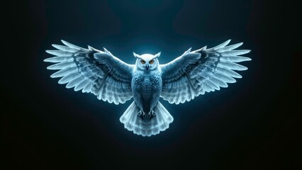 White light effect owl art schematic diagram