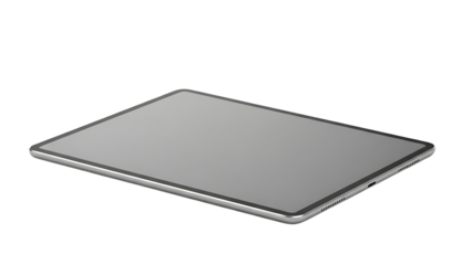 Modern Silver Tablet with Slim Design and Large Touch Screen Display