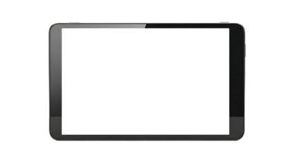 Tablet Device with Blank Screen on White Background