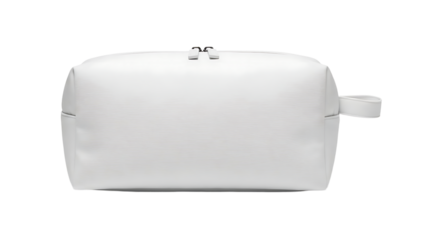 White Travel Toiletry Bag Large Storage Organizer with Zipper and Handle