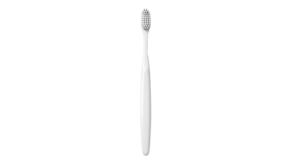 White Toothbrush on White Background Clean Dental Care Tool