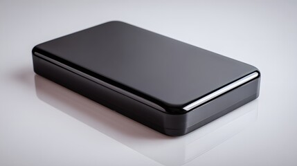 Sleek Black External Hard Drive for Data Storage and Backup.