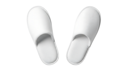 White Slip-On Slippers on White Background Comfortable Casual Footwear