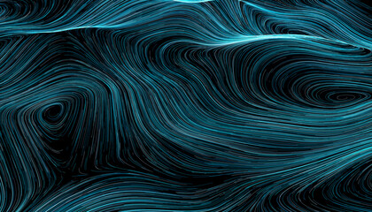 Abstract Digital Wave Pattern in Deep Blue and Teal