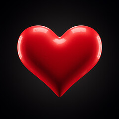 Red heart shaped object on black background