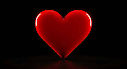 Red heart shaped object on black background