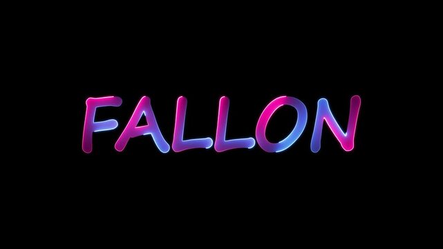 flickering neon fallon text animation. neon sign that flickers and glows with FALLON