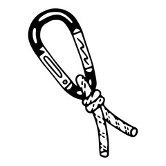 carabiner and rope knot safety equipment vectors