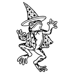 fantasy amphibian character vector outline