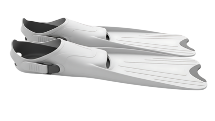 White Swimming Fins for Pool and Snorkeling Equipment