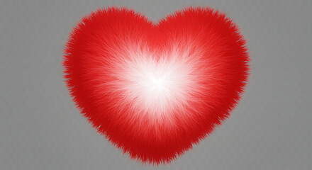 Red heart symbol with white center on gray background