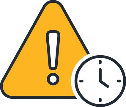 Urgent Notification and Time Management Concept Icon Isolated on White Background alert warning symbol