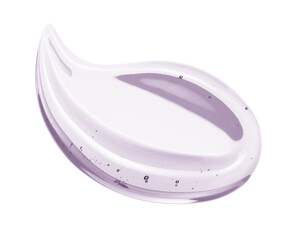 Lip oil, balm, gel serum swatch texture. Glossy liquid drop. Cosmetic product smear isolated on transparent background