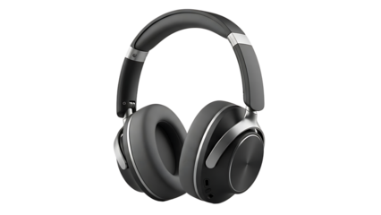 Wireless Over Ear Headphones Black and Silver Modern Audio Equipment