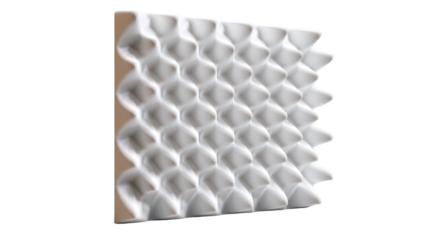 Acoustic foam panel for sound absorption recording studio walls music room noise control treatment isolated on white background