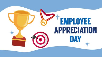 Happy Employee Appreciation Day with a trophy