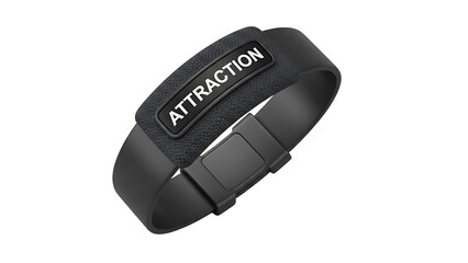 Black Fitness Tracker Wristband with Attraction Label in Modern Design for Health Monitoring