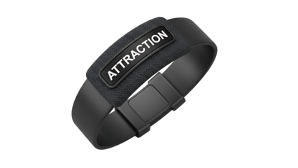 Black Fitness Tracker Wristband with Attraction Label in Modern Design for Health Monitoring